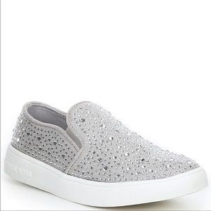 MICHAEL Michael Kors Girls Jem Tiffany Jewel Embellished Slip-On Sneakers size 5
